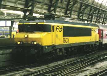 picture of Loco 1603 at Amsterdam CS having hauled a EC train 