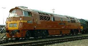 picture of class 52 D1015 Western Champion on display at Old Oak Common 